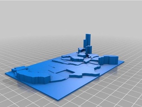 mi personalizados estados contiguos de unidos prisma mapa aprendizaje personalizado 3d print model - Mito3D