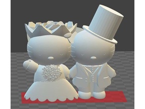 hellokitty de la boda que usted modelos 3d print model - Mito3D
