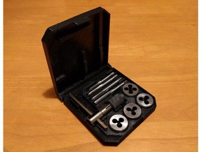 tap & die hinged case tool holders boxes box dies taps 3d print model - Mito3D
