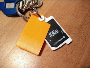 sd-keychain-Halter computer keychain Schlüsselanhänger keyring key chain sdcard sd-Karte sd-Karten-Halter 3d print model - Mito3D