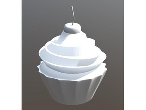 low poly cupcake 3d printing blender blender3d cake cherry decor decoration dessert frosting food lowpoly pastry treat 3d print model - Mito3D