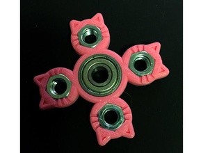 quad écrou hexagonal chat spinner jouets mécaniques cat fidget jouet doigt 3d print model - Mito3D
