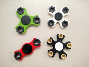m8 m10 m12 hexnut fidget spinner toys & games 6000 bearing 608 6900 double duo hand toy hex nut tri 3d print model - Mito3D
