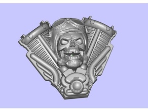 harley skull art 3d print model - Mito3D