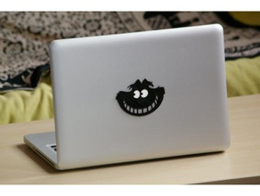 3d-laptop sticker cheshire cat 2d-Kunst alice im Wunderland apple cheshire-Katze chester verrückten Augen decal glühend glühende glühen dunkel Licht das macbook pro Schatten Aufkleber 3d print model - Mito3D