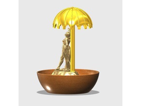ladyrock sculptures earring fountain lady rock statue umbrella water feature 3d print model - Mito3D