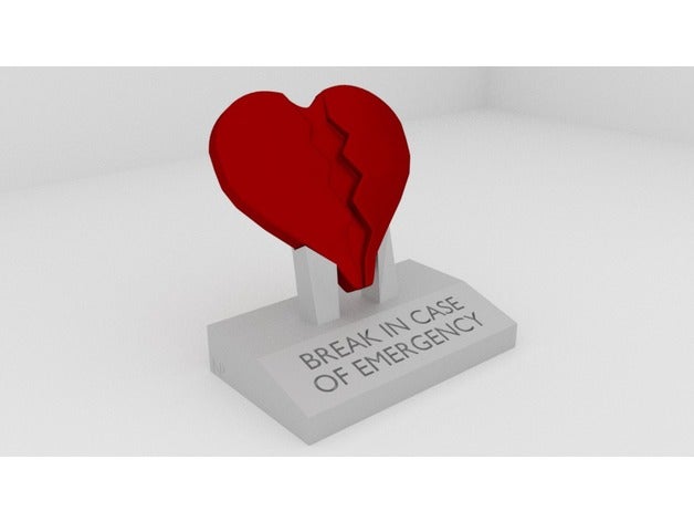 le cœur brisé de la capsule décor l'amour remarque saint-valentin saint valentin mariage 3D print model - Mito3D