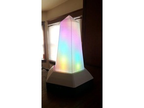 frozen flame crystal v2 electronics arduino art lamp led strip neopixel obelisk programmable 3d print model - Mito3D