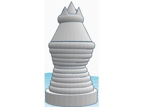rainha A impressão 3d de xadrez cordas 3d print model - Mito3D