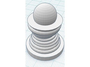 pedone La stampa 3d pedina di scacchi corde 3d print model - Mito3D