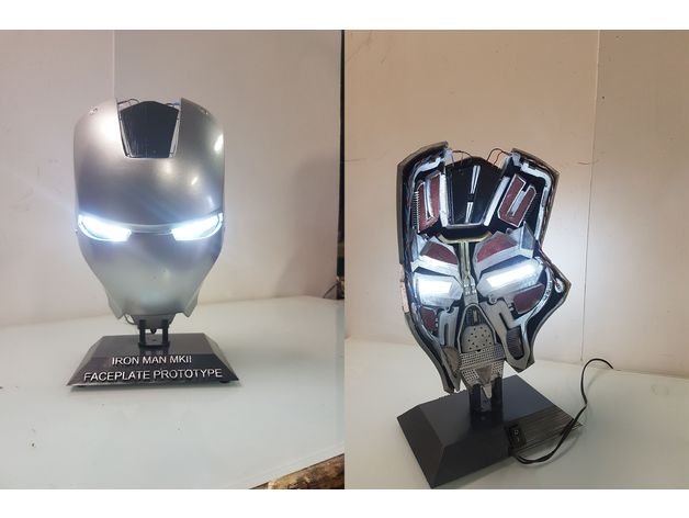 iron man mk2 mk 2 faceplate mask interieur sculptures avengers fancy marvel comics science fiction scifi 3D print model - Mito3D