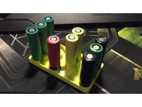 18650 battery tray 6x3 organization batteries holder dampfen ezig ezigarette liion organize vaping 3d print model - Mito3D