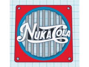 nuka-cola griglia di copertura La stampa 3d Ventola da 80mm grill fallout nuka cola pc modding 3d print model - Mito3D