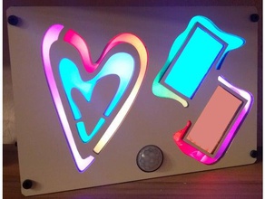 illuminé coeur cadre photo décor 3d print model - Mito3D