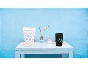 voronum n3 household supplies 3d voronoi decor design living room vase mesh 3d print model - Mito3D