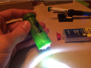 la lampe de poche des outils à main Lipo 1s 5 mm 5mm anet a6 bredboard connecteur lumineux rapide se connecter flash led lumière lipo un brillant unique minuscule torche 3d print model - Mito3D