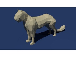 düşük poli cougar hayvanlar dhs poly 3d print model - Mito3D