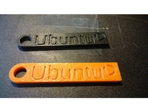 einfach ubuntu Schlüsselbund Schlüsselanhänger keychain openscad 3d print model - Mito3D