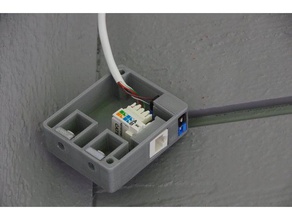 surface-mount wall box one keystone ethernet jack pair powerpoles side-mounting captive nuts electronics network poe powerpole power over 3d print model - Mito3D