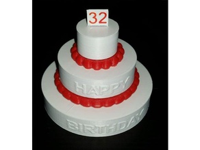 birthday cake food & drink happy 3d print model - Mito3D