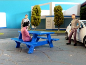 picnic table model furniture 1 43 scale 3d print model - Mito3D