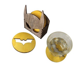batman coasters kitchen & dining cnc laser 3d print model - Mito3D