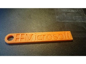 simple microsoft keychain keychains openscad 3d print model - Mito3D