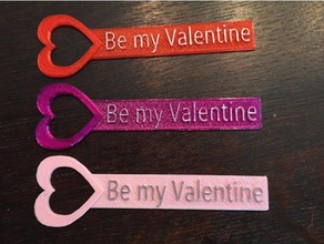 my valentine bookmark organization heart valentines day 3d print model - Mito3D