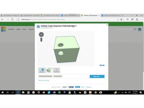 cube creux de keychain fob-aldridge L'impression 3d 3d print model - Mito3D