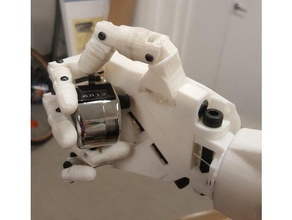 inmoov robot arm modified click tally counter interactive art 3d print model - Mito3D