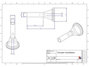 Trompete-Mundstück Musik Mundstück Trompete 3d print model - Mito3D