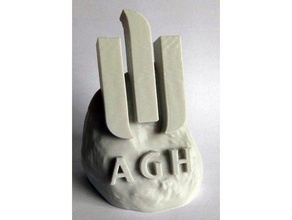 agh ust logo signs & logos 3d print model - Mito3D