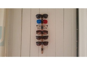 glasses peg system organization bracket hanging organizer sunglasses wall mount 3d print model - Mito3D
