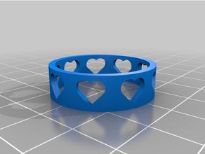 my customized heart ring rings 3d print model - Mito3D