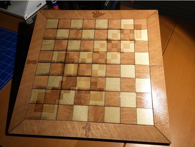 minecraft wooden chessboard chess 3D print model - Mito3D