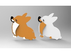corgi Anahtarlık evcil hayvan accesorio animales hayvanlar cardigan welsh dibujo köpek köpekler anahtar llave llavero llaveros pet 3d print model - Mito3D