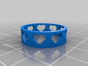 my customized heart ring 15 rings 3d print model - Mito3D