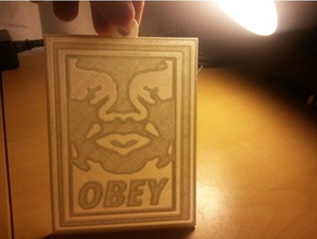 obey 2d art customized 3d print model - Mito3D