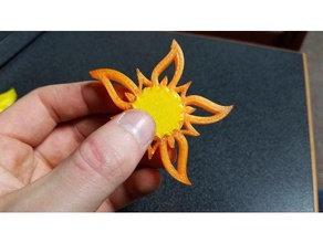 sun spinner no bearings mechanical toys fidget toy fun hand orange spin yellow 3d print model - Mito3D