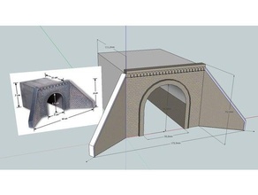 eski ho ölçekli modüler tünel portal 1 lane dekor model trenler tren 3d print model - Mito3D
