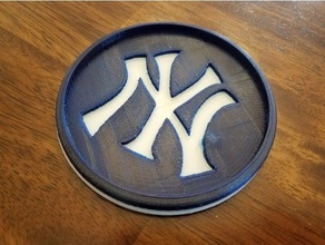 ny yankees coaster arredamento baseball su misura drink mlb new york yankee 3d print model - Mito3D