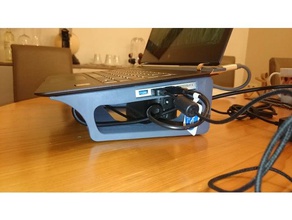 ultimate laptopstand office hdd stand hdmi mount laptop monitor organization spectre usb holder 3d print model - Mito3D
