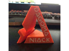 logo dagoma pyramide - sürüm dagoma'niack sanat dagomaniack discoeasy 3d print model - Mito3D