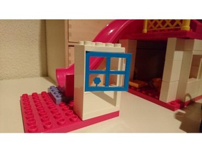 finestra di hello kitty duplo uniblocks costruzione giocattoli 3d print model - Mito3D