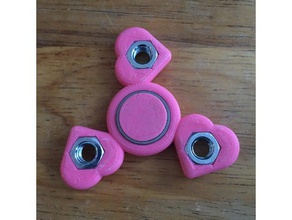 customizable rotated heart pick-a-weight fidget spinner mechanical toys ball bearing toy openscad valentine valentines day 3d print model - Mito3D