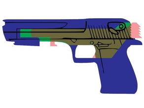 rubber band gun desert eagle toy & game accessories lasercut 3d print model - Mito3D