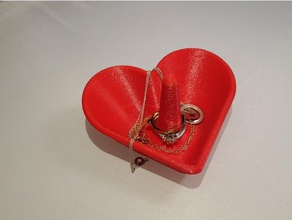 heart shaped jewelry bowl ring holder organization box tray stand valentine valentines day 3d print model - Mito3D