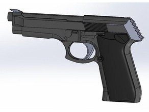 rubber gun - beretta mechanical toys elastique pistolet band 3d print model - Mito3D