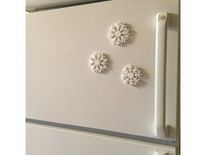 snowflake magnets kitchen & dining christmas decoration decorations fridge magnet snow snowflakes 3d print model - Mito3D