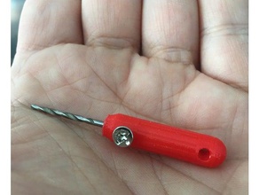 mini drill bit handle - customizable hand tools drillbit lock screw tool 3d print model - Mito3D